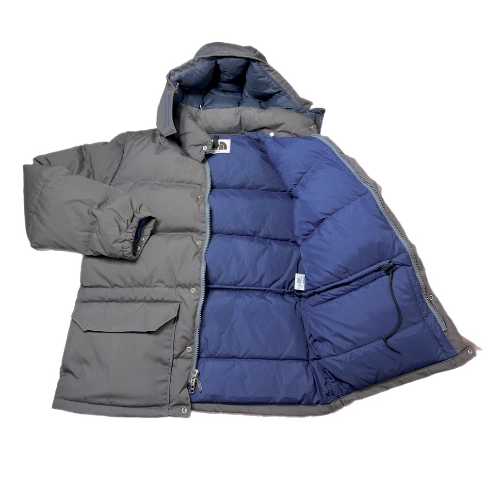 The North Face Vintage Grey Down/Duvet Sierra Hooded Parka Jacket In Size L